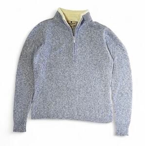Woolrich Women’s Knit Quarter Zip Sweater Jacket Heathered Purple Size M